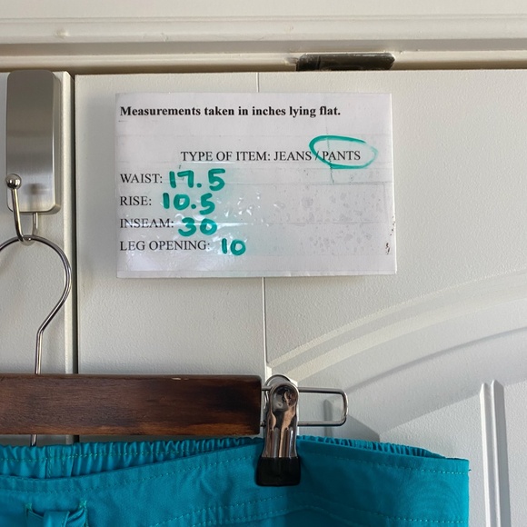 Cherokee Womens Scrub Pull-On Pants Elastic Waist Straight Leg NWT, Teal SZ L - Picture 2 of 12